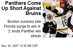 Panthers Come Up Short Against Bruins