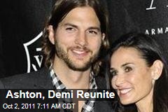 Ashton Kutcher, Demi Moore Reunite at Kaballah Center, Seems 'Tense'