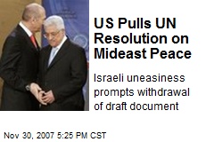 US Pulls UN Resolution on Mideast Peace