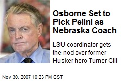 Osborne Set to Pick Pelini as Nebraska Coach