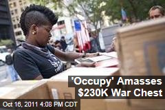 'Occupy Wall Street' Amasses $230K War Chest, Overwhelmed by Supplies