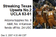 Streaking Texas Upsets No.2 UCLA 63-61