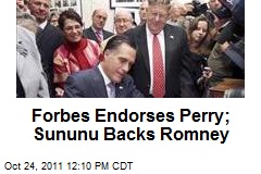 Forbes Endorses Perry; Sununu Backs Romney