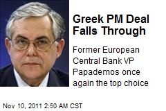 Greek PM Deal Falls Through
