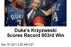 Duke's Mike Krzyzweski Scores Record 903rd Win