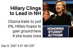 Hillary Clings to Lead in NH