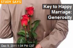 Key to Happy Marriage: Generosity