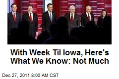 With Week Til Iowa, Here&#39;s What We Know: Not Much
