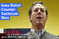 Iowa Ballot Counter: Rick Santorum Won