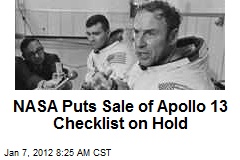 NASA Puts Sale of Apollo 13 Checklist on Hold
