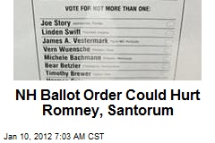 NH Ballot Order Could Hurt Romney, Santorum