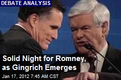 Good Night for Romney, as Gingrich Emerges