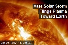 Vast Solar Storm Flings Plasma Toward Earth
