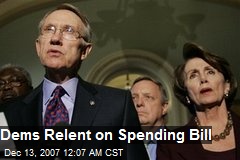 Dems Relent on Spending Bill
