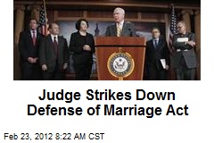 Judge Strikes Down Defense of Marriage Act