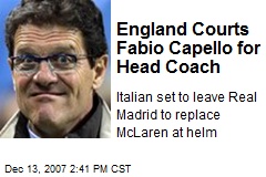 England Courts Fabio Capello for Head Coach