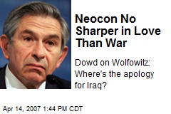 Neocon No Sharper in Love Than War