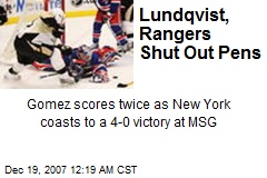 Lundqvist, Rangers Shut Out Pens