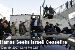 Hamas Seeks Israeli Ceasefire