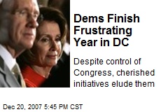 Dems Finish Frustrating Year in DC