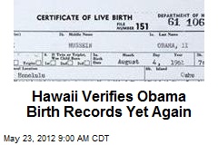 Hawaii Verifies Obama Birth Records Yet Again