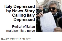 Italy Depressed by News Story Calling Italy Depressed