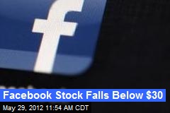 Facebook Stock Falls Below $30