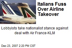 Italians Fuss Over Airline Takeover