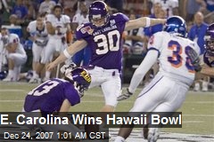 E. Carolina Wins Hawaii Bowl