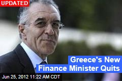 Greece&#39;s New Finance Minister Quits
