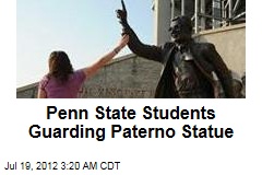 Penn State Students Guarding Paterno Statue