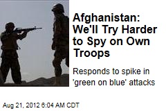 Afghanistan Boosts Spying on Own Troops