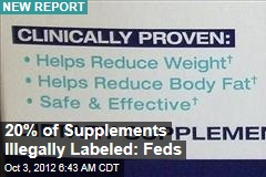 20% of Supplements Illegally Labeled: Feds
