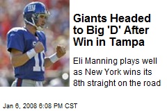 Giants Headed to Big 'D' After Win in Tampa