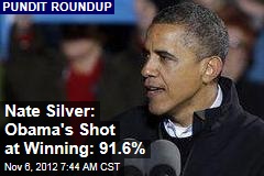 Nate Silver: Obama&#39;s Shot at Winning: 91.6%