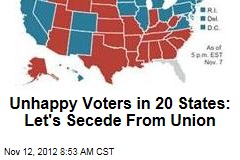 Unhappy Voters in 20 States: Let&#39;s Secede From Union