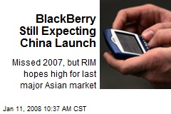 BlackBerry Still Expecting China Launch