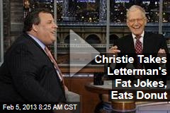 Christie Takes Letterman&#39;s Fat Jokes, Eats Donut