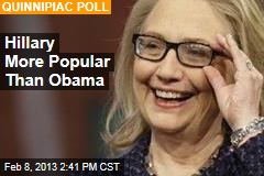Hillary More Popular Than Obama