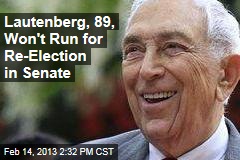 Lautenberg, 89, Won&#39;t Run for Re-Election in Senate