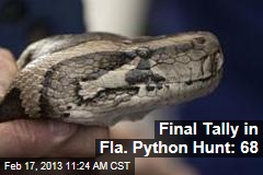Final Tally in Fla. Python Hunt: 68