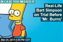 Real-Life Bart Simpson on Trial Before &#39;Mr. Burns&#39;