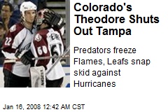 Colorado's Theodore Shuts Out Tampa