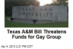 Texas A&amp;M Bill Threatens Funds for Gay Group