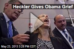 Heckler Gives Obama Grief