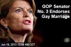 GOP Senator No. 3 Endorses Gay Marriage