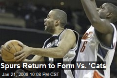 Spurs Return to Form Vs. 'Cats