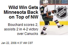 Wild Win Gets Minnesota Back on Top of NW