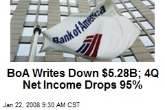 BoA Writes Down $5.28B; 4Q Net Income Drops 95%
