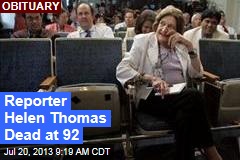 Reporter Helen Thomas Dead at 92